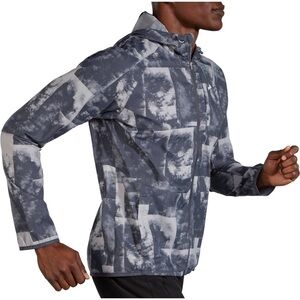Brooks Men's canopy Black and Gray Windbreaker jacket size medium